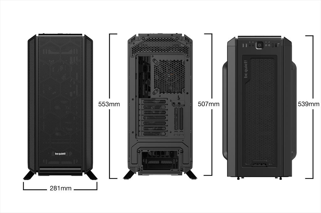 CASE BE QUIET! ATX Mid-Tower Silent Base 802, 3x140mm Pure Wings 2 PWM,Fan controller, Extra thick insulation mats, w/WINDOW, Black BGW39