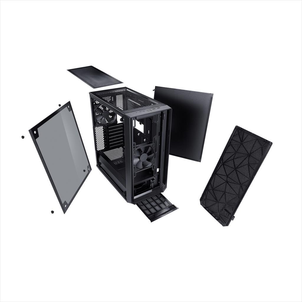 CASE FRACTAL DESIGN ATX Mid-Tower MESHIFY C, 2x120mm Dynamic X2 GP-12 3-pin fans, w/WINDOW, Front Mesh, Black, FD-CA-MESH-C-BKO-TG
