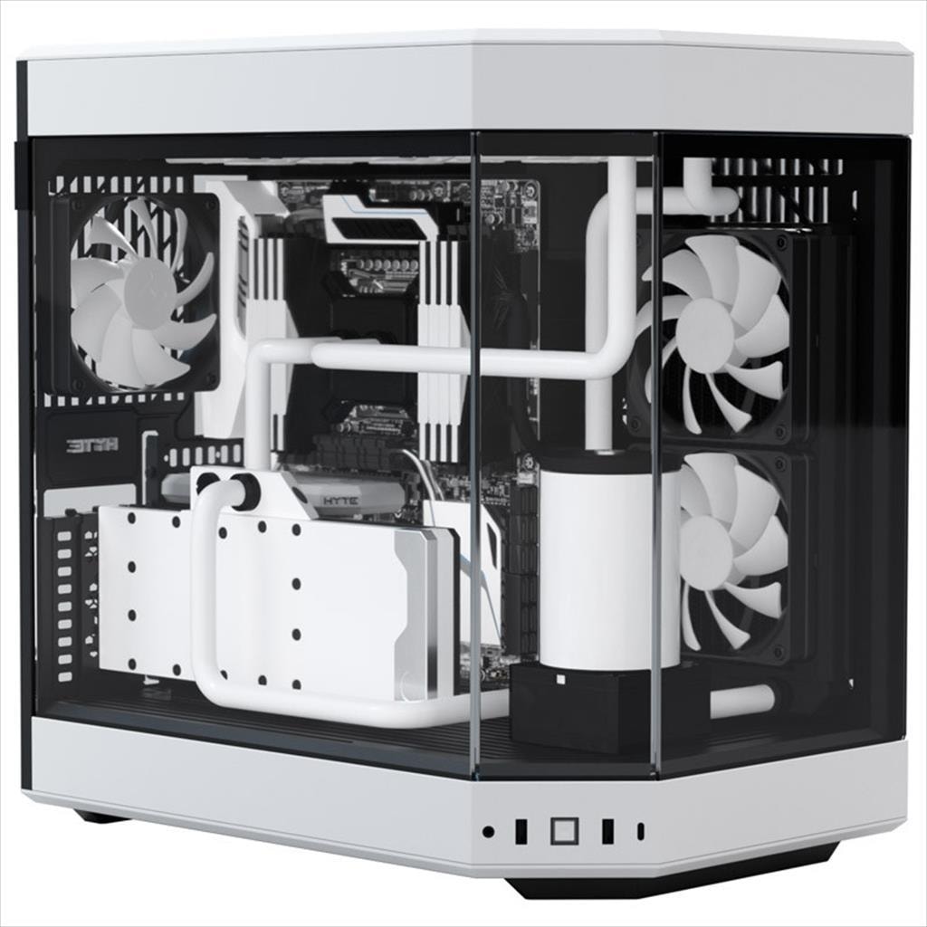 CASE HYTE E-ATX Mid-Tower Y60, x3 Tempered glass (panoramic), 3x 120mm fans, w/riser 4.0 cable, USB 3.2 Type C, Black/White, GEHY-007
