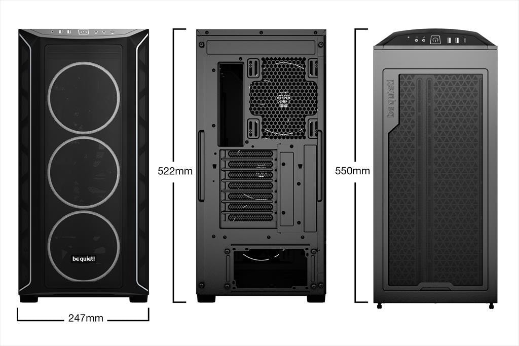 CASE BE QUIET! E-ATX Full-Tower SHADOW BASE 800 FX, 4x140mm Light Wings PWM, front ARGB LED, USB 3.1 type C, open mesh design w/WINDOW, Black BGW63
