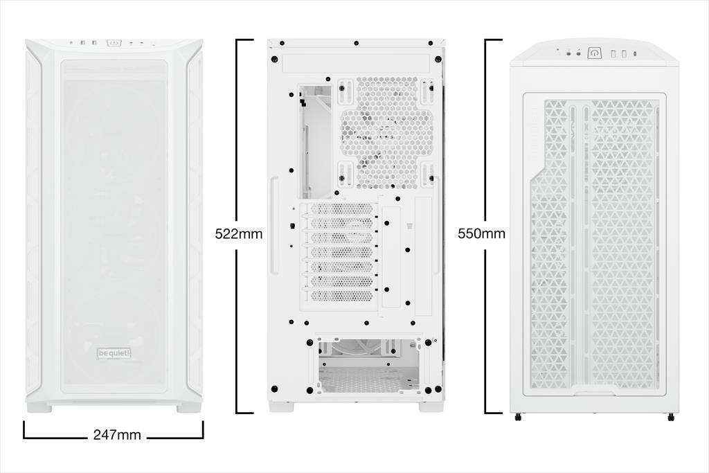 CASE BE QUIET! E-ATX Full-Tower SHADOW BASE 800 FX, 4x140mm Light Wings PWM, front ARGB LED, USB 3.1 type C, open mesh design w/WINDOW, White BGW64
