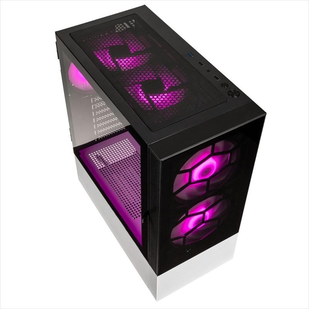 CASE KOLINK ATX OBSERVATORY MX Glass ARGB w/Tempered glass, 2x140mm, 3x120mm UMBRA A-RGB fan, black/white