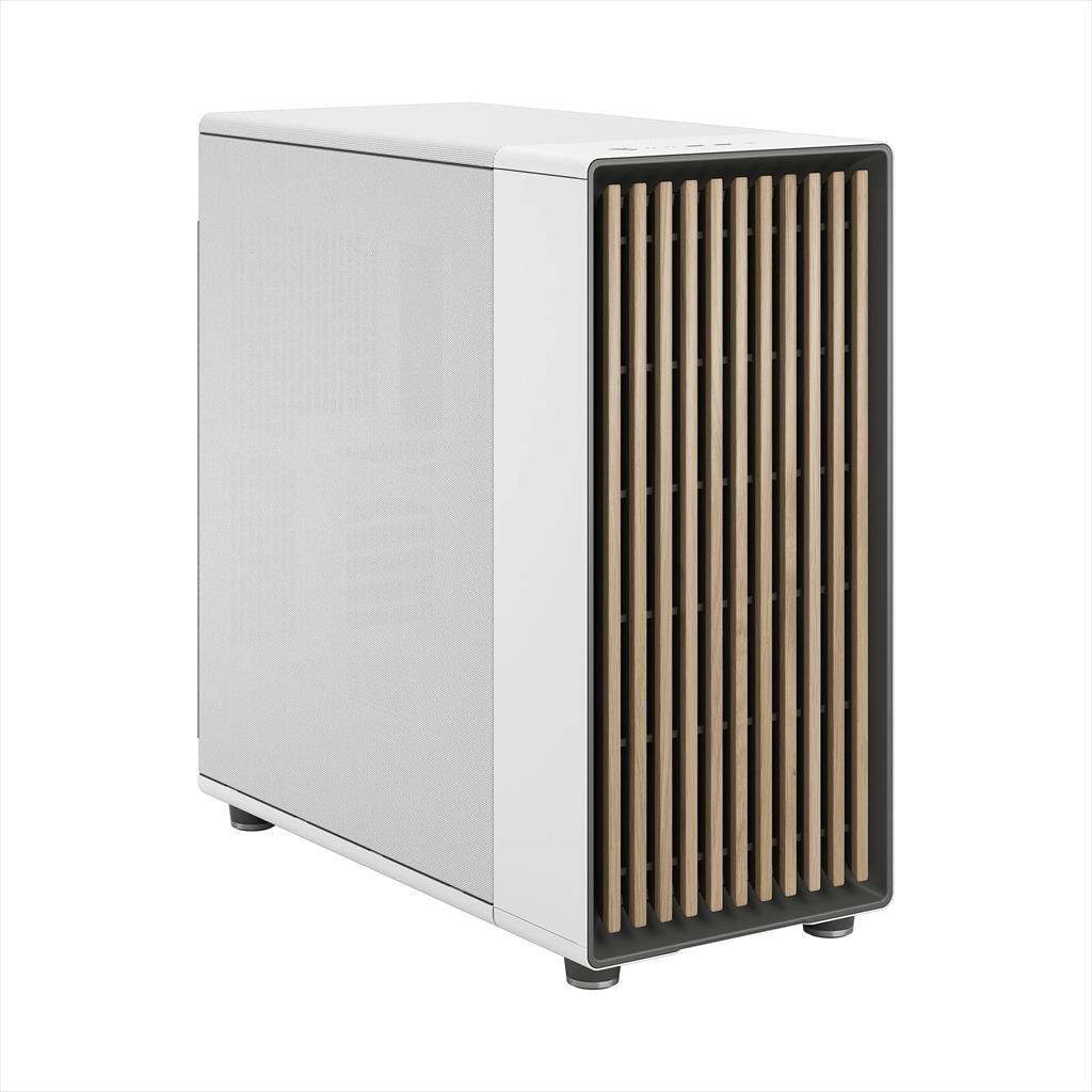 CASE FRACTAL DESIGN E-ATX Mid-Tower NORTH XL, 3x140mm Aspect 4-pin PWM fans, w/WINDOW, Side Mesh+Front wood panel, Chalk White, FD-C-NOR1X-03