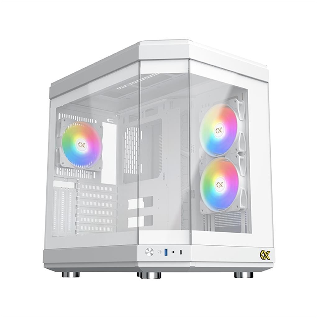 CASE XIGMATEK ATX mid-Tower CUBI ARCTIC WHITE w/3xTG, 6x120mm Z20A  Arctic ARGB Galaxy II Fan Control Kit,USB type C, EN41983