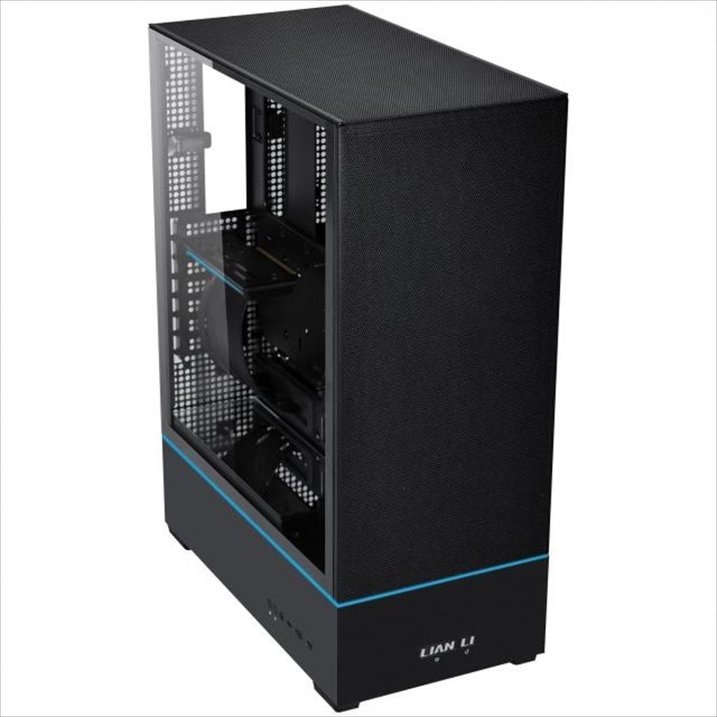 CASE LIAN LI ATX SUP01X BLACK, 3-side MESH, Small Tower w/ Tempered glass, dual ARGB STRIPS, PCIE 4.0 RISER, 3x 120mm PWM fans, USB 3.1 TYPE-C