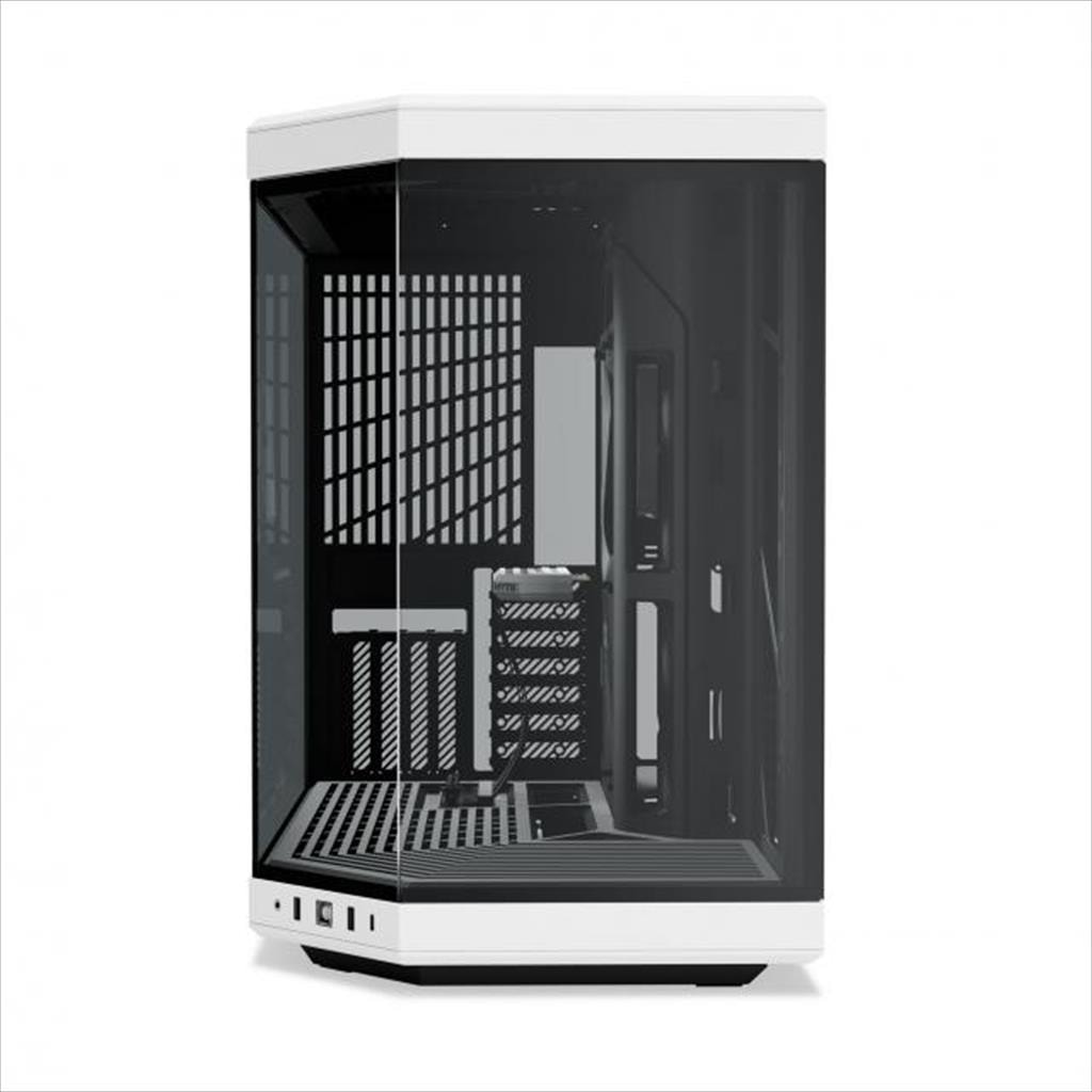 CASE HYTE E-ATX Mid-Tower Y70, x2 Tempered glass, w/riser 4.0 cable, USB 3.2 Type C, Black/White, CS-HYTE-Y70-BW