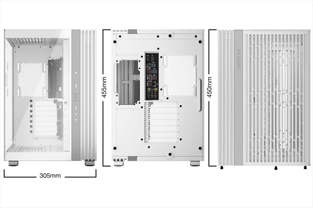 CASE BE QUIET! ATX Mid-Tower Light Base 600 DX, w/2x Tempered glass, ARGB LED strips and 2 hubs, inverted layout, White BGW66