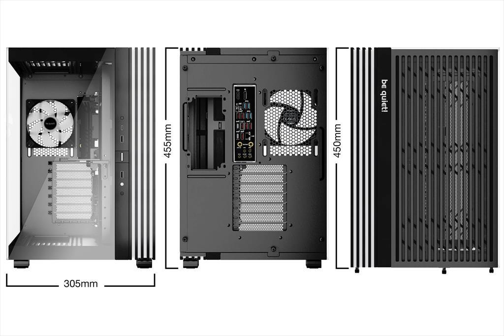 CASE BE QUIET! ATX Mid-Tower Light Base 600 LX, w/2x Tempered glass, 4x Light Wings LX 120mm PWM, ARGB LED strips and 2 hubs, inverted layout, Black BGW67