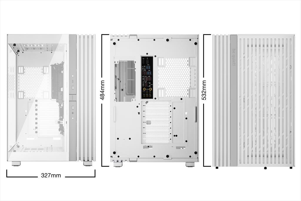 CASE BE QUIET! E-ATX Mid-Tower Light Base 900 DX, w/2x Tempered glass, ARGB LED strips and 2 hubs, inverted layout, White BGW70