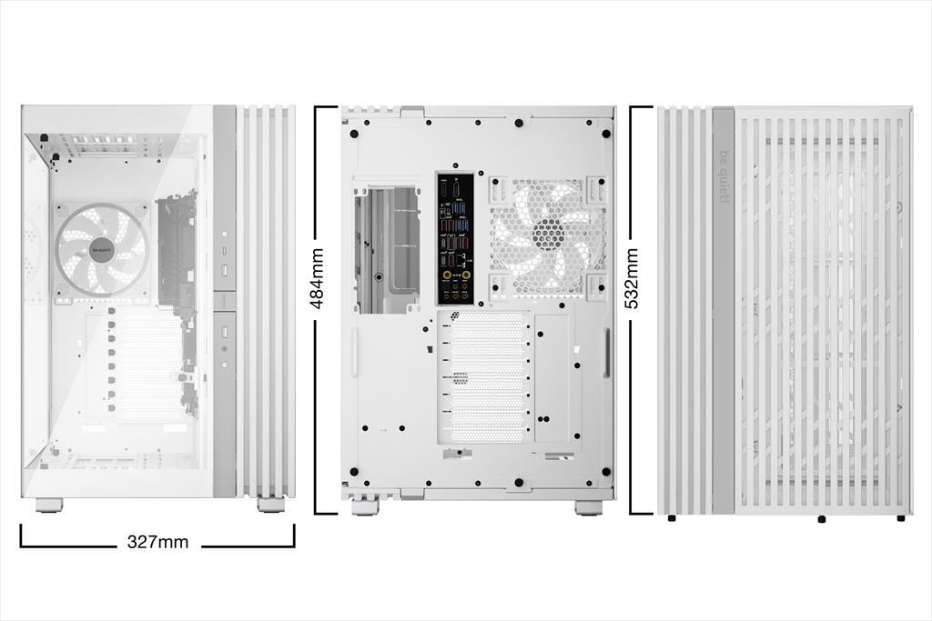 CASE BE QUIET! ATX Mid-Tower Light Base 900 FX, w/2x Tempered glass, 4x Light Wings 140mm PWM, ARGB LED strips and 2 hubs, inverted layout, White BGW72