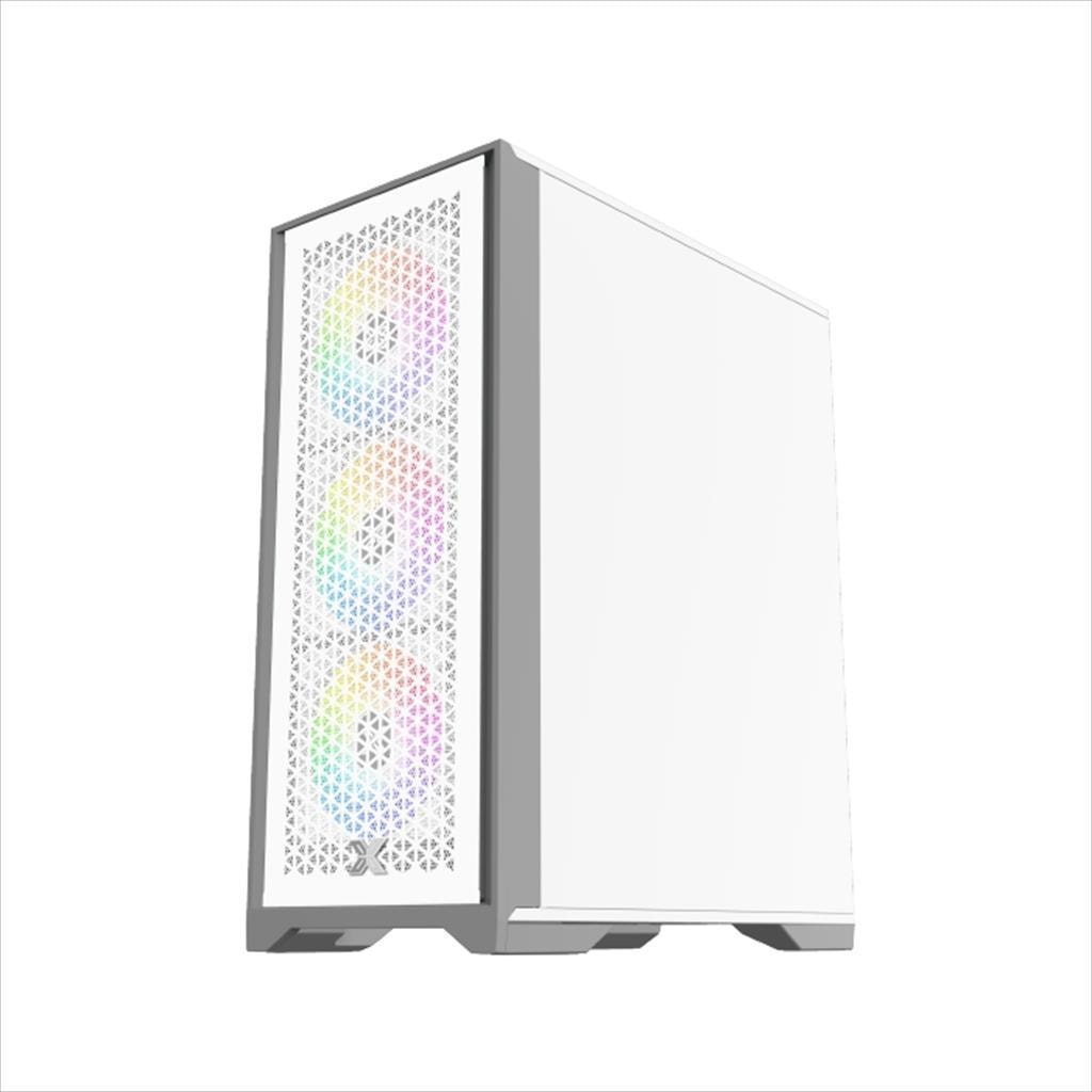 CASE XIGMATEK ATX mid-Tower LUX S Arctic  w/TG Magnet flip, metal vents FP, 4x120mm X24A, ARGB Galaxy II Fan Control Kit, EN48298