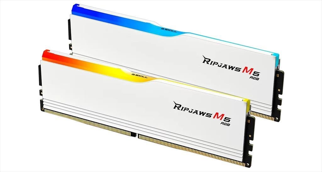 RAM DDR5 64GB(2x32GB) 6000MHz CL32 G.SKILL Ripjaws M5 RGB Intel XMP White F5-6000J3238G32GX2-RM5RW