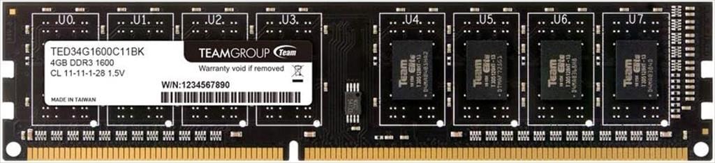 RAM DDR3 4GB 1600MHz CL11 TEAM ELITE TED34G1600C1101