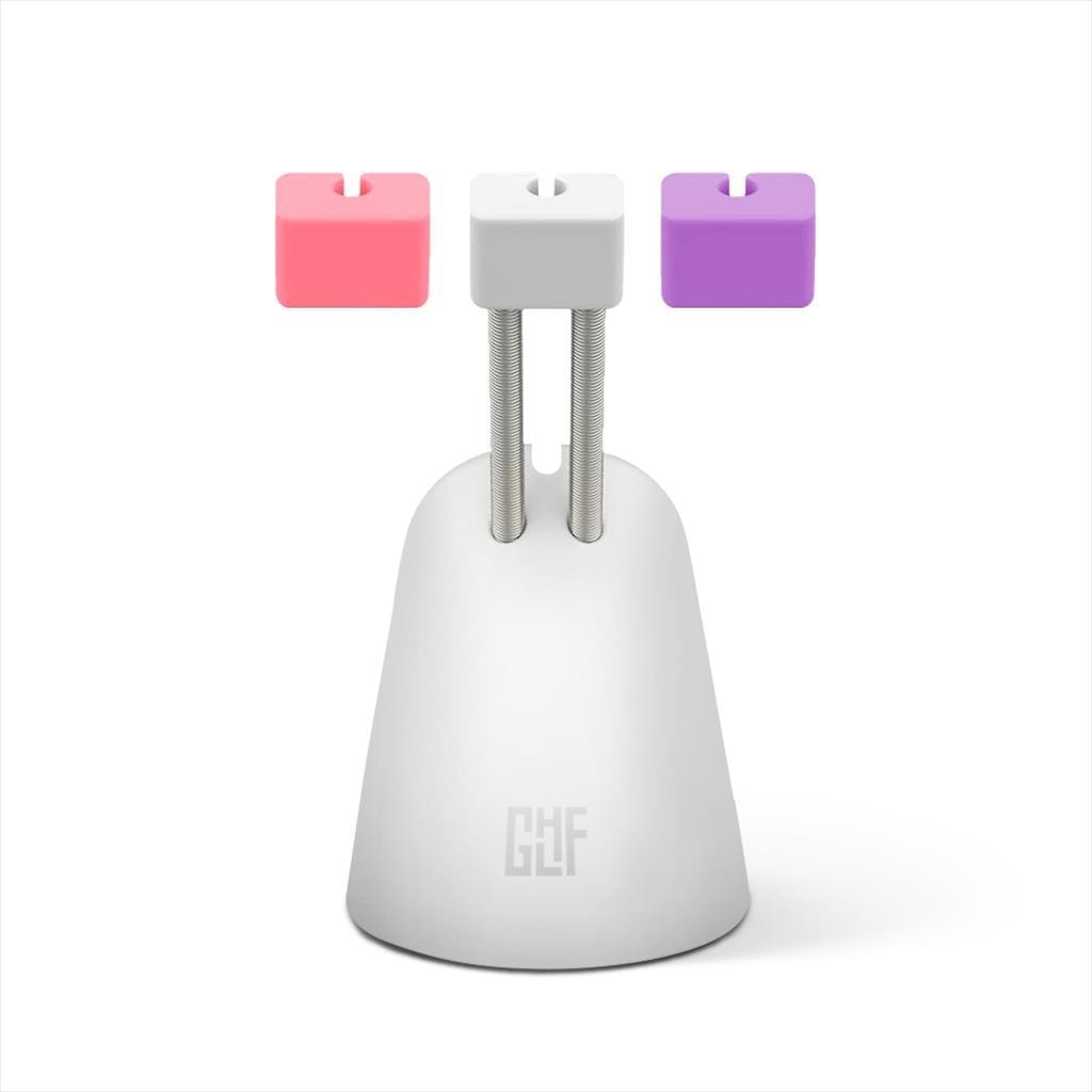 MOUSE ACCESSORY BUNGEE FRAGON - TOWER, w/ 3 colorful clips, WHITE