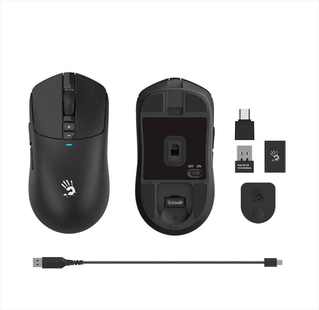 MOUSE WIRELESS USB A4TECH Bloody Gaming R72 PRO, 2.4Ghz+USB, 26000CPI, 1000Hz, Black, R72 PRO