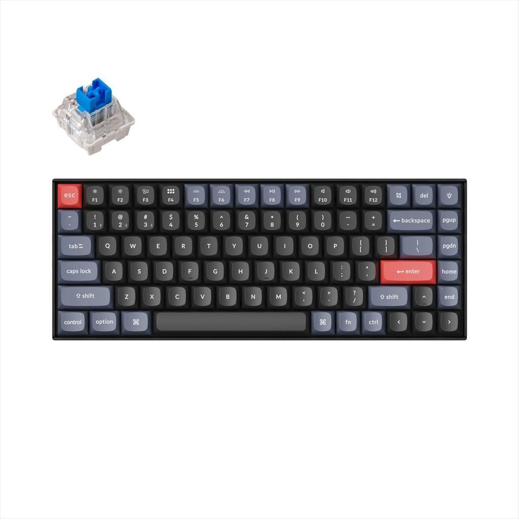 KEYBOARD MECHANICAL KEYCHRON K2 PRO QMK/VIA HS White LED 75% Keychron K PRO Blue switch Multi-Device (Wired+Bluetooth), Black, K2P-G2