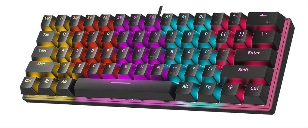 KEYBOARD MECHANICAL ARMAGGEDDON MKA-1C Neo Psychswif 60% Kevlartech keycaps Hotswappable Modular Switch Clicky, LED backlight, Black