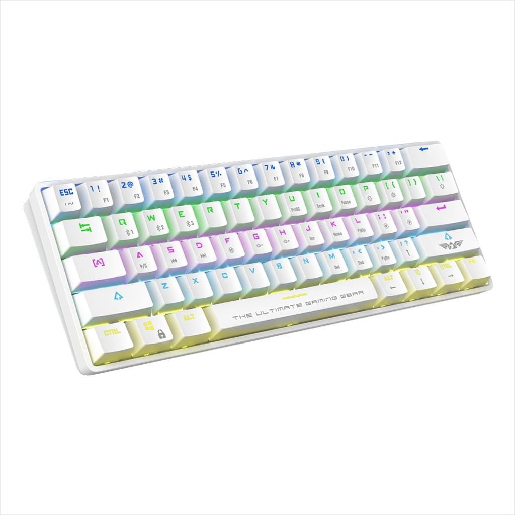 KEYBOARD MECHANICAL ARMAGGEDDON MBA-61R Starling RGB  60% Multi-Device (Wired+Bluetooth),  Kevlartech keycaps, Hotswappable, NKRO, White