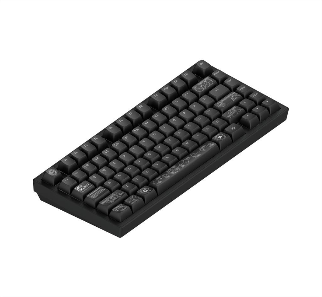 KEYBOARD MECHANICAL DARK PROJECT ALU81A TERRA NOVA Black HS RGB linear mechanical switches G3ms Moonstone- Pre-lubed, wireless (BT/2,4g),+4 switch ANSI layout