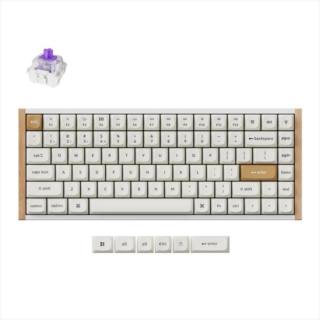 KEYBOARD WIRELESS MECHANICAL KEYCHRON K2 HE Special edition, HS, RGB LED 75% Gateron Double-Rail Magnetic Switch, OSA PBT, White, K2H-Q1