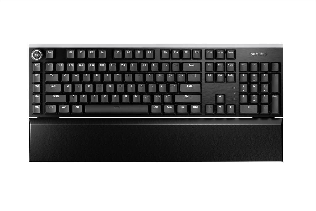 KEYBOARD MECHANICAL BE QUIET! LIGHT MOUNT SILENT, Tactile switch HS, 5 customizable macro keys, ARGB, Palm rest, Black, BT004US