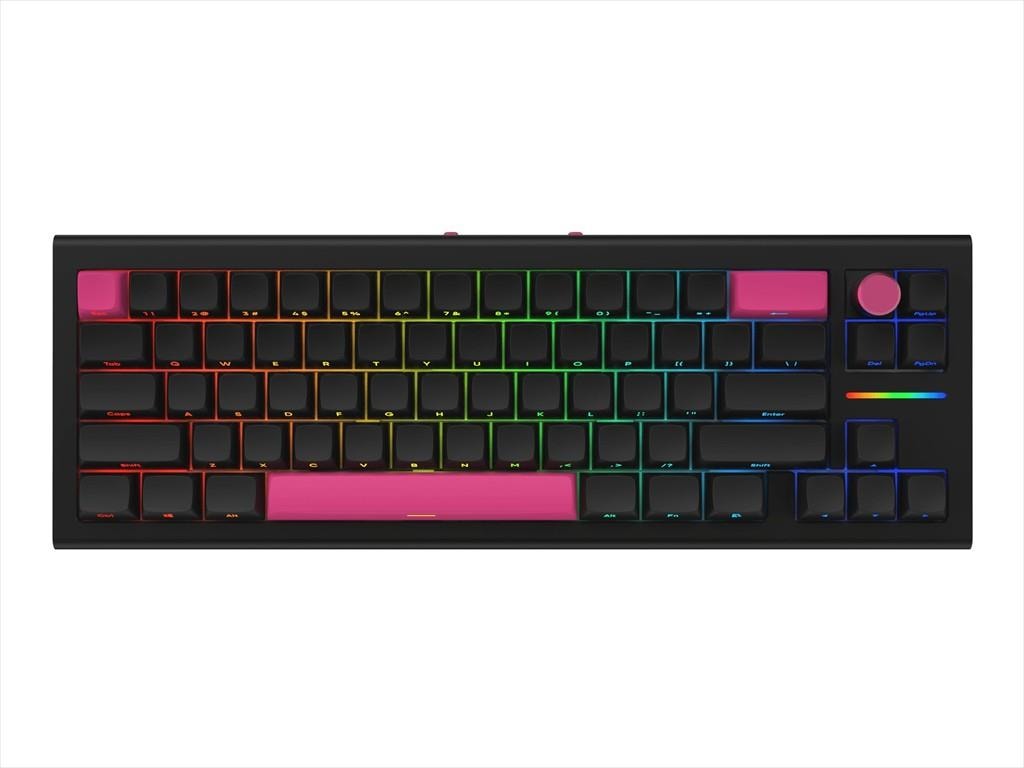 KEYBOARD MECHANICAL NUBI NK68 PRO, 65%, RGB, G3MS Aquamarine Hot-swappable, 2.4Ghz/USB-C, Black, NK68-PRO-WL-BL-ANSI