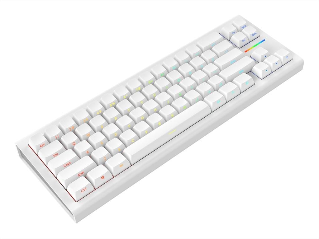KEYBOARD MECHANICAL NUBI NK68HE, 65%, RGB, G3MS Magnetite Ice Hot-swappable, USB-C, White, NK68-HE-WH-ANSI