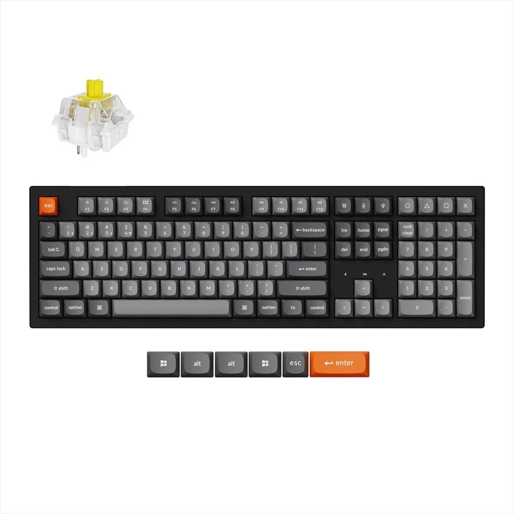 KEYBOARD MECHANICAL KEYCHRON K10 MAX HS Full Size RGB Keychron super Banana switch, Multi-Device 2.4 GHz & BT Black, K10M-H4