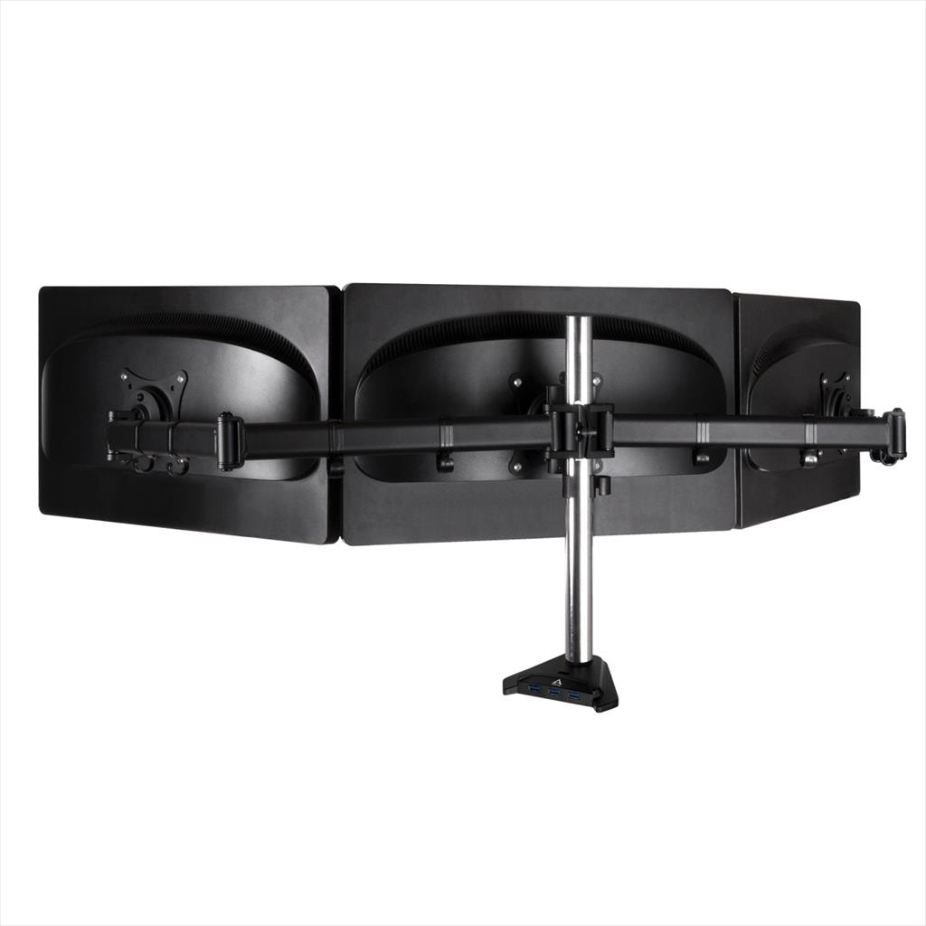 MONITOR STAND ARCTIC Z3 PRO (Gen 3),3 MONITORS,up to 32",VESA 100/75mm,Tilt,Swivel,Rotation,15kg per arm,w/4xUSB 3.1 Gen1 +MicroUSB Power, AEMNT00051A