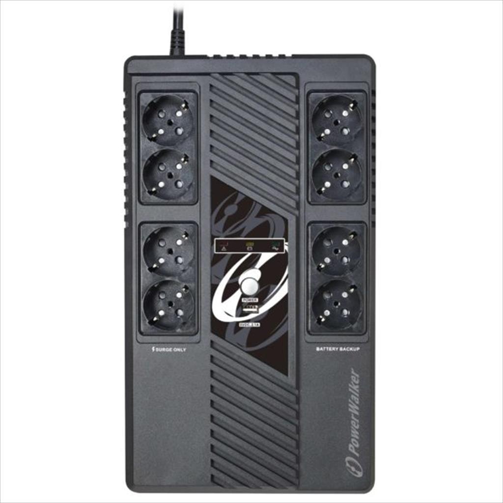 UPS 1000VA / 600W POWERWALKER VI 1000 MS, 8xSHUKO,AVR, USB, HID, RJ-11, RJ-45, 10121162