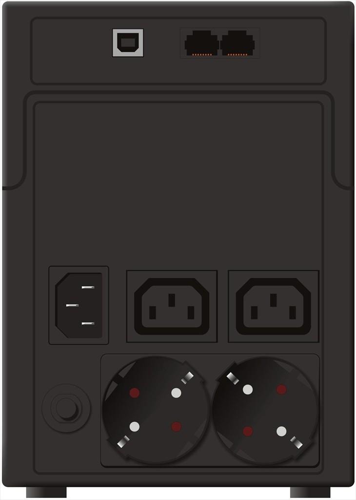 UPS 1200VA / 600W POWERWALKER VI 1200 SH, 2xSHUKO, 2x IEC C13, USB, RJ11, 10120050