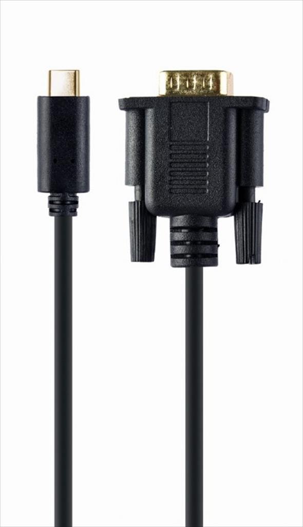 CABLES TYPE-C TO VGA 2M CABLEXPERT Black, A-CM-VGAM-01