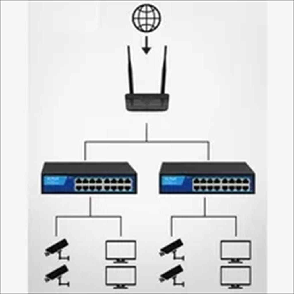 NET Switch DIEWU 16-port 10/100 TXE187, METAL