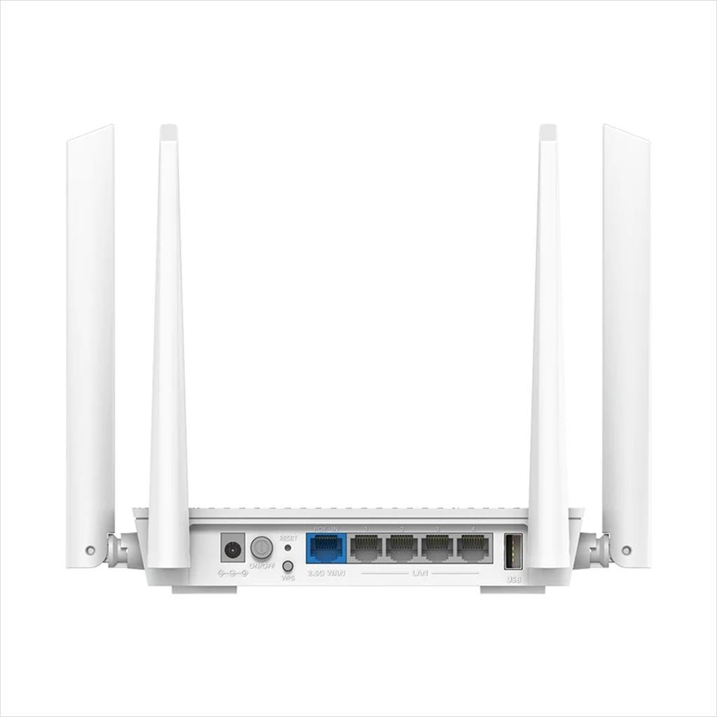 NET ROUTER WIRELESS DUAL BAND Wi-Fi 6 POE AX3000 CUDY WR3000P, w/4 antennas, 1x WAN/POE 2,5G port, 4x LAN 100/1000 ports, USB port