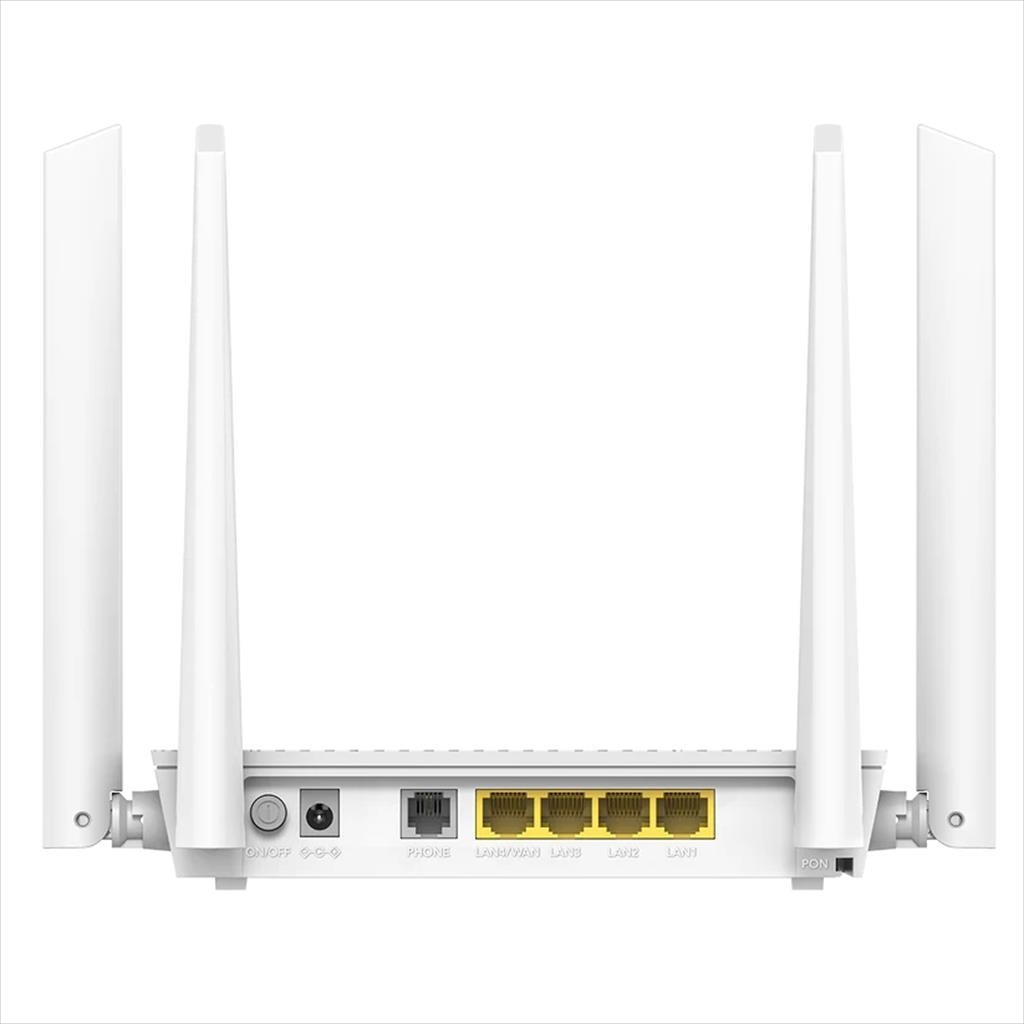 NET ROUTER WIRELESS DUAL BAND Wi-Fi 6 AX3000 CUDY GP3000V, xPON, w/4 antennas, w/4 Gigabit ports((1× LAN/WAN convertible, 3× LAN ports)