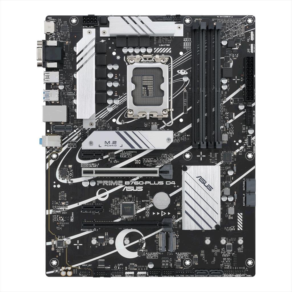 MB 1700 B760 PRIME PLUS D4 ASUS DDR4, 4xDDR4 5066MHz(OC),3xM.2,VGA,HDMI,DP, PCIex16 5.0, PCIex4, 2xPCIex1, 4xSATAIII,2.5Gb LAN, 90MB1CW0-M1EAY0