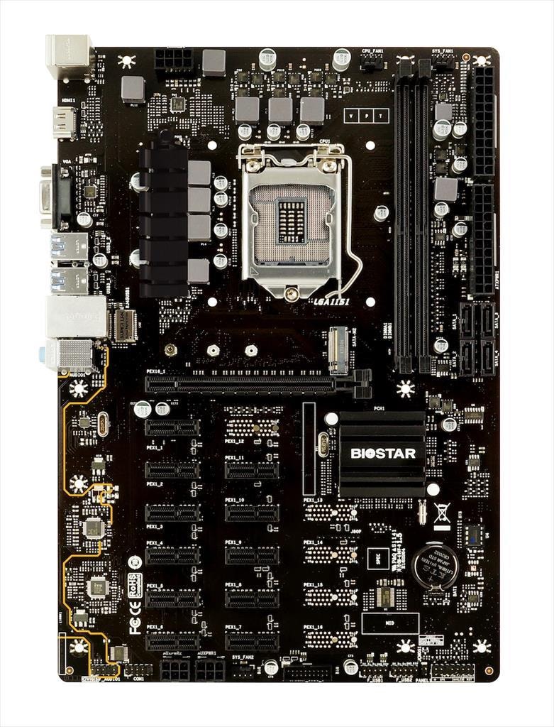 MB 1151 TB360-BTC PRO 2.0 BIOSTAR 2xDDR4 2666Mhz, VGA, HDMI, PCIex16, 11xPCIex1, M.2, 4xSATA, GbLan