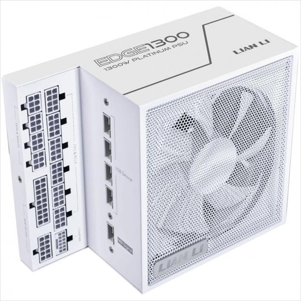 PSU 1300W LIAN LI EDGE EG1300  80+ PLATINUM, PCIe 5.1 (L-Shape, w/x4 USB 2.0 headers), FULL MODULAR White