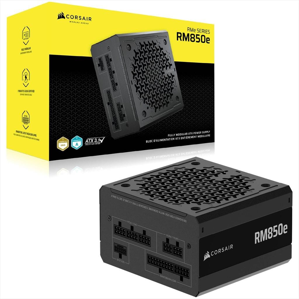 PSU 850W CORSAIR RM850E 80 PLUS GOLD ATX 3.1& PCIe5.1 FULL MODULAR, BLACK, CP-9020296-EU