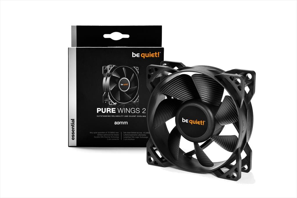 COOLERS CASE FAN 80mm BE QUIET! PURE WINGS 2 3-pin 1.900rpm, DURABLE RIFLE BEARING, BL044