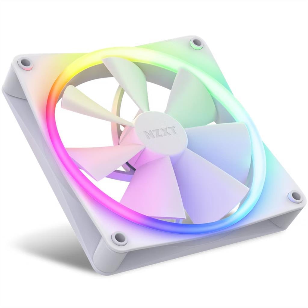 COOLERS CASE FAN 2x140mm NZXT F140 TWIN PACK RGB WHITE PWM w/controller, RF-R14DF-W1
