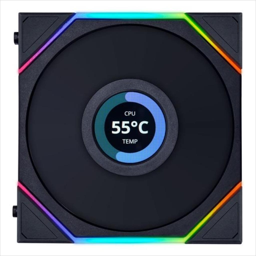 COOLERS CASE FAN 3x120mm LIAN LI UNI FAN TL LCD 120 A-RGB 1900 RPM PWM, w/Controller, Black, 12TLLCD3B