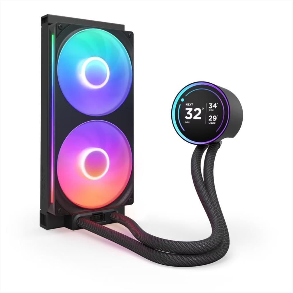 COOLERS CPU AIO NZXT Kraken 280 ELITE V2 RGB, 1x280mm F280 RGB Core fans, RGB Controller, w/2.72" IPS display, RL-KR28E-B2, MATTE BLACK