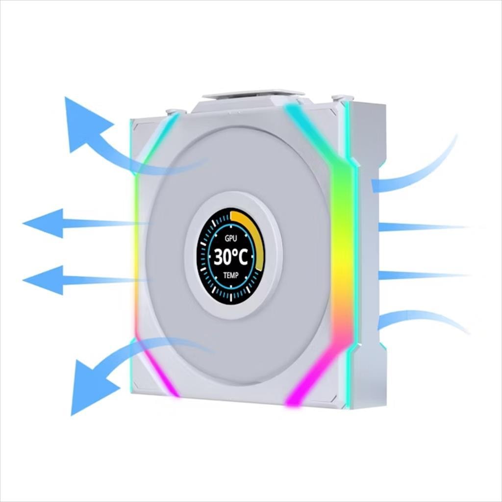 COOLERS CASE FAN 120mm LIAN LI UNI FAN SL Wireless LCD 120 Reverse Blade A-RGB PWM, White, 12RSLLCD1W1W