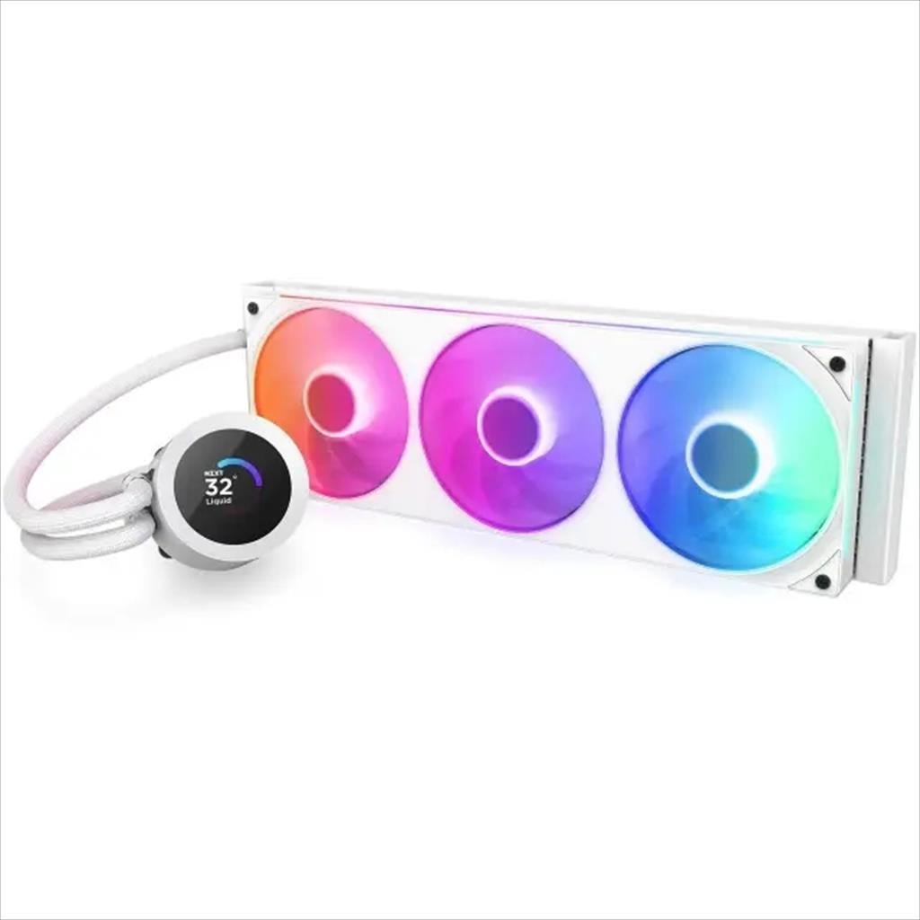 COOLERS CPU AIO NZXT Kraken Plus 360 RGB, F360 RGB Core fan, w/1.54" LCD display, RL-KR360-W2, matte white