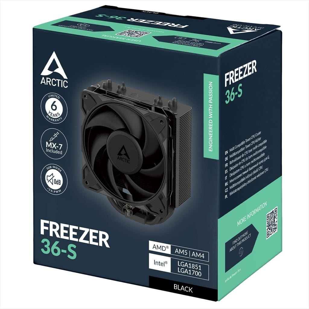 COOLERS CPU ARCTIC Freezer 36-S (SINGLE FAN) BLACK Intel LGA1700, LGA1851/AMD AM5, AM4, ACFRE00196A