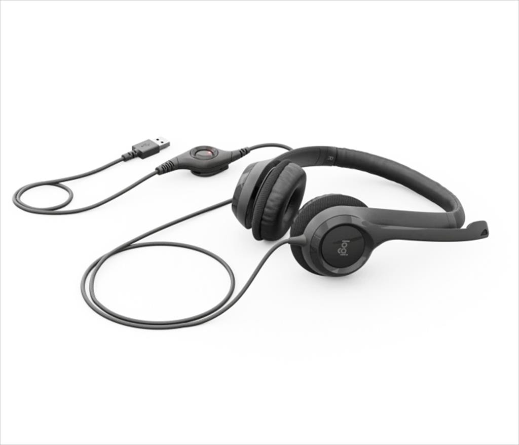 HEADPHONES LOGITECH H390 USB Black w/Microphone 981-000406