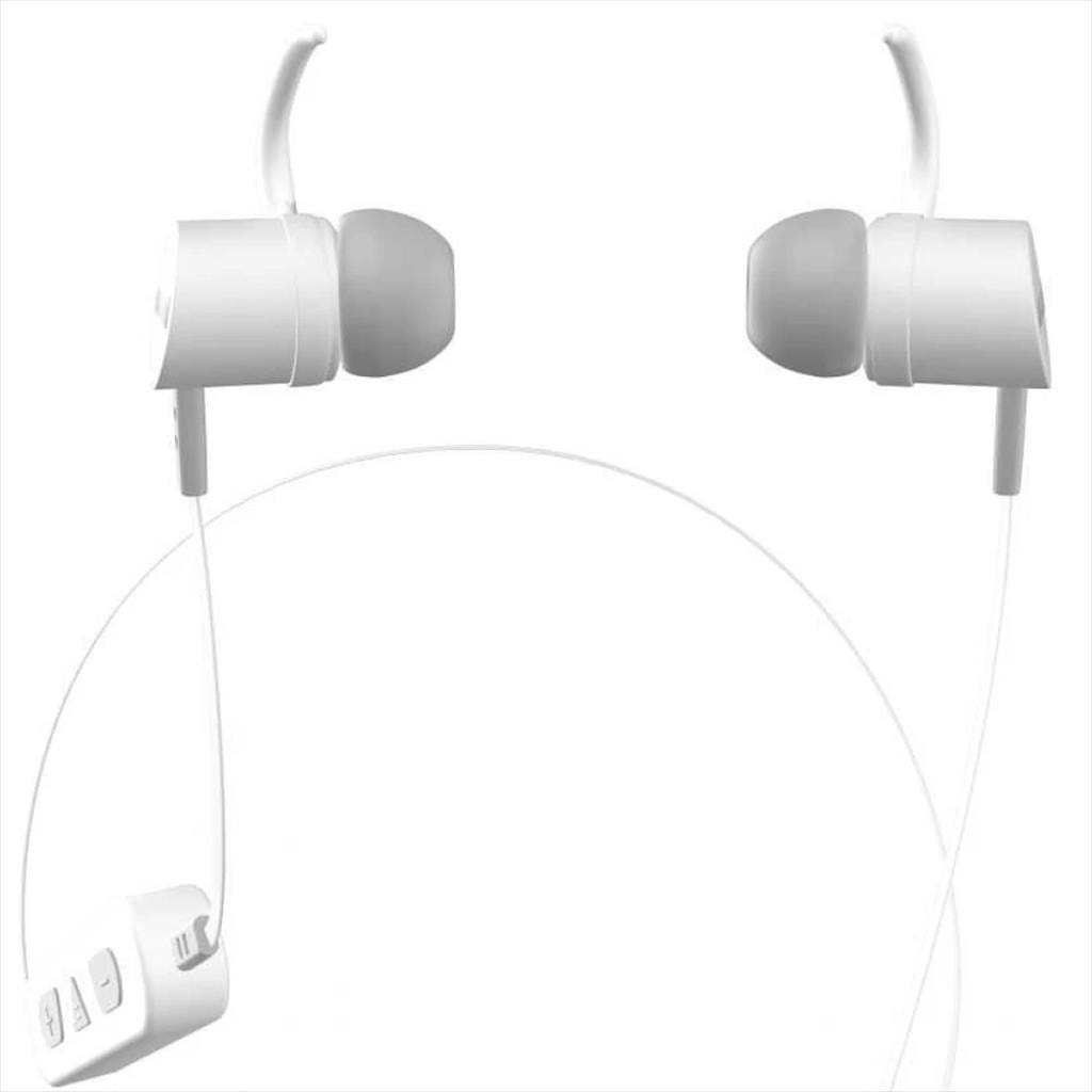 EARPHONES WIRELESS MAXELL BT100 SOLID Neckband White, Bluetooth w/microphone