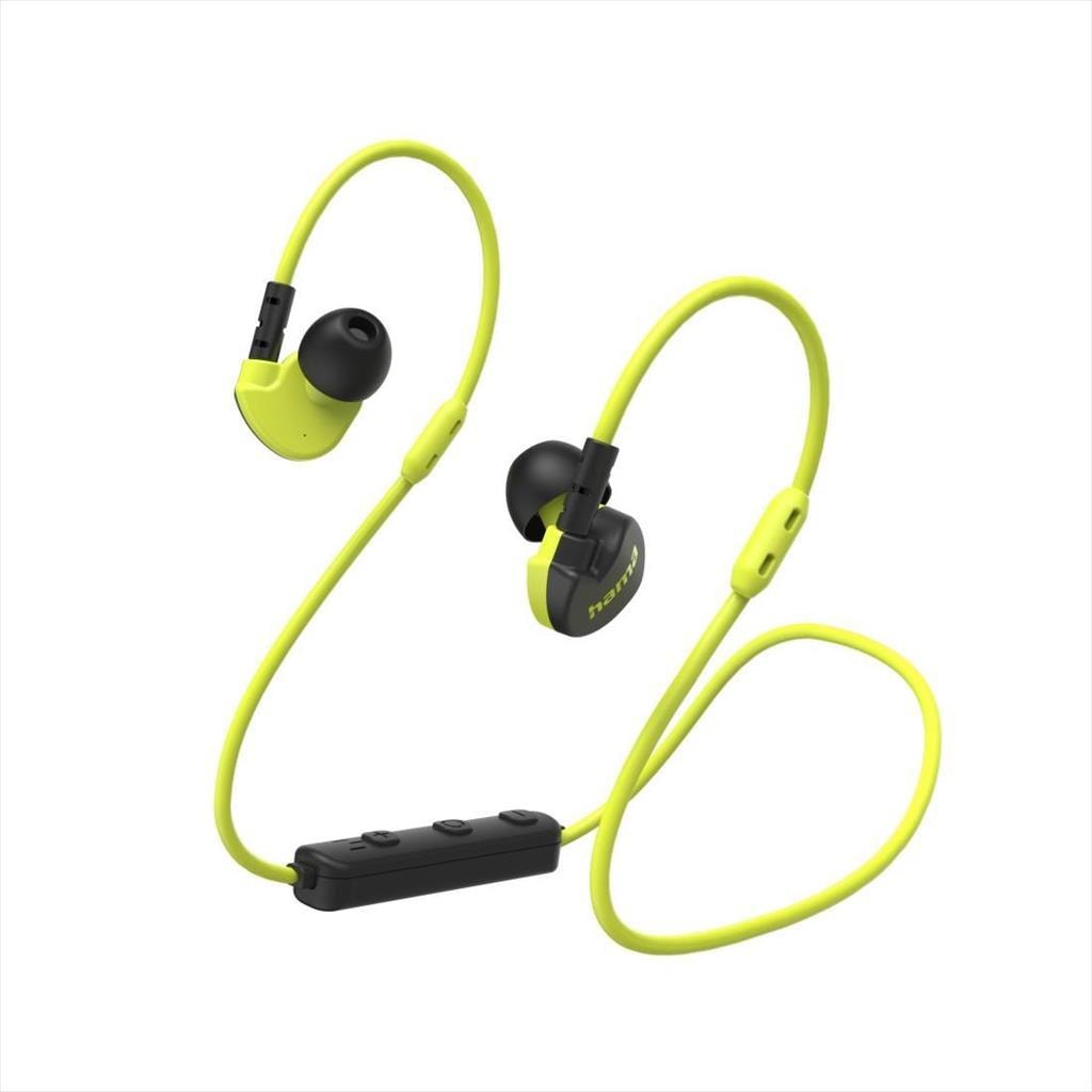 EARPHONES WIRELESS HAMA Freedom Athletics, Bluetooth w/microphone, Yellow 184119