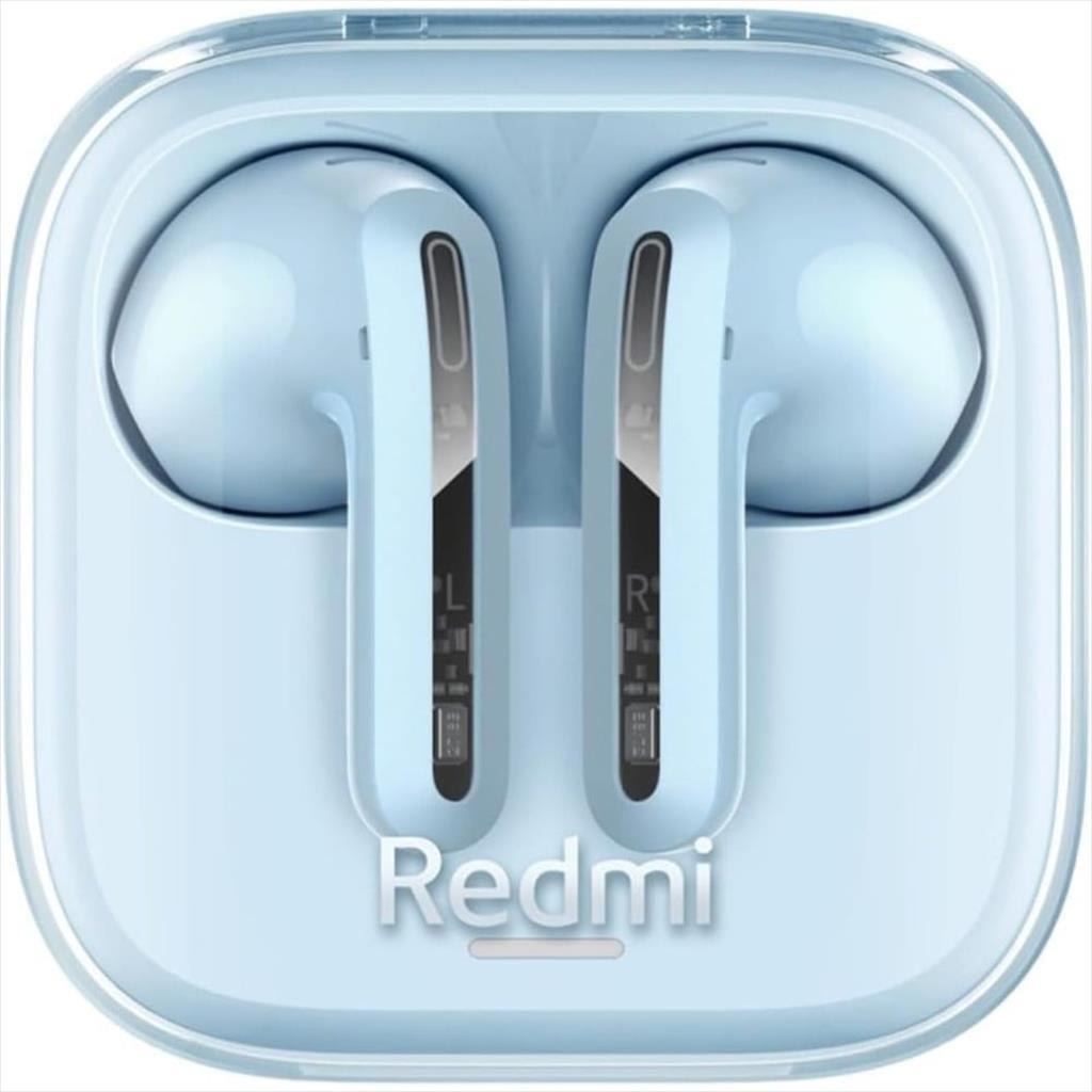 EARPHONES WIRELESS XIAOMI Redmi Buds 6 ACTIVE BLUETOOTH w/microphone, TRANSPARENT BLUE